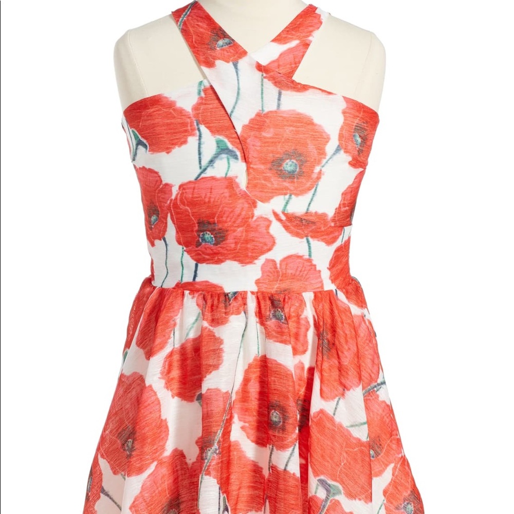 Miss Behave Girls Red Floral Dress